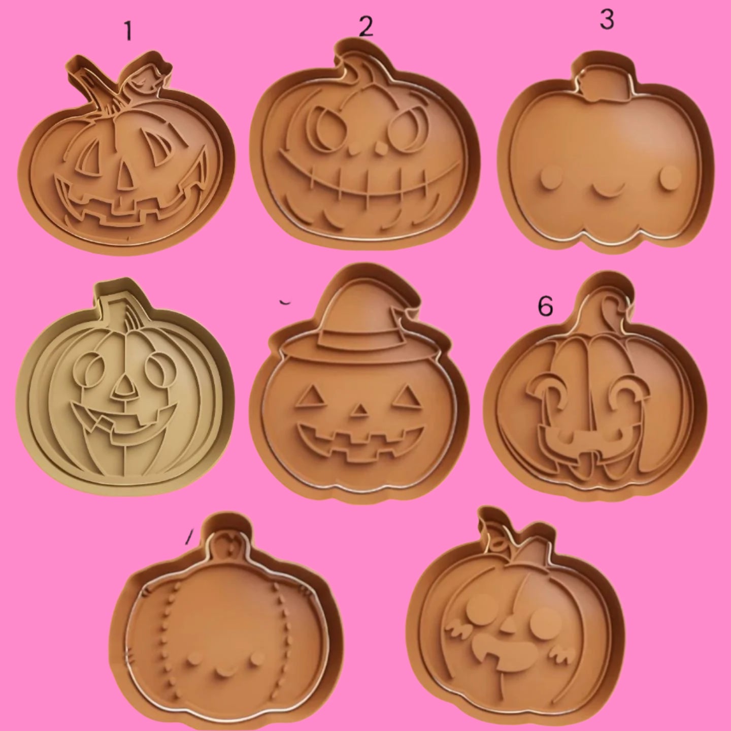 Various Halloween Pumpkin Cookie Cutter and Embosser Stamp