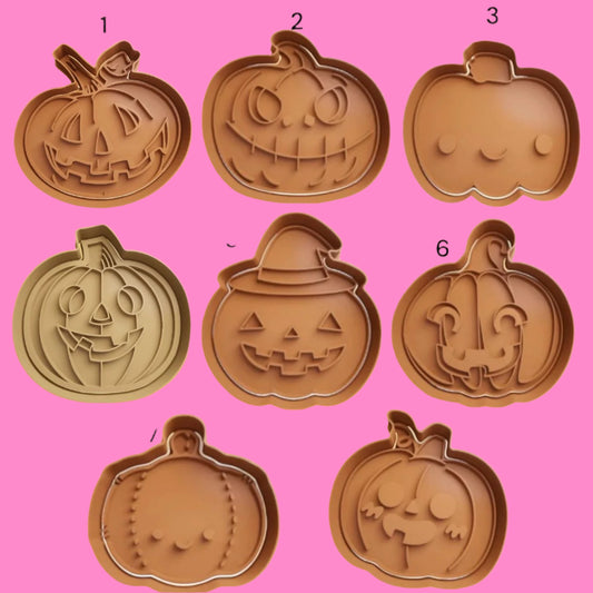 Various Halloween Pumpkin Cookie Cutter and Embosser Stamp