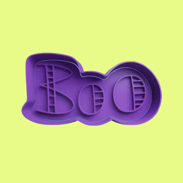 "Boo" Font Embosser and Cookie Cutter Set – Spooky Baking Tool