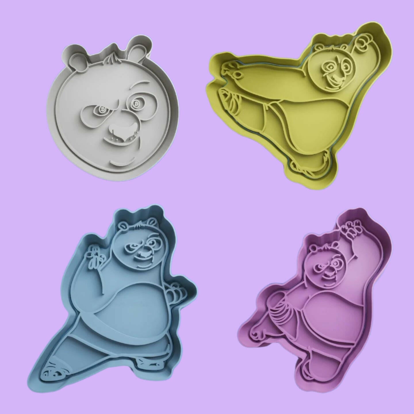 Po Kung Fu Panda Cookie Cutter and Embosser Stamp Complete Set.