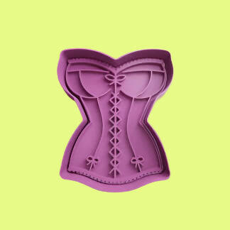 Corset Design Embosser and Cookie Cutter Set – Elegant Baking Tools.