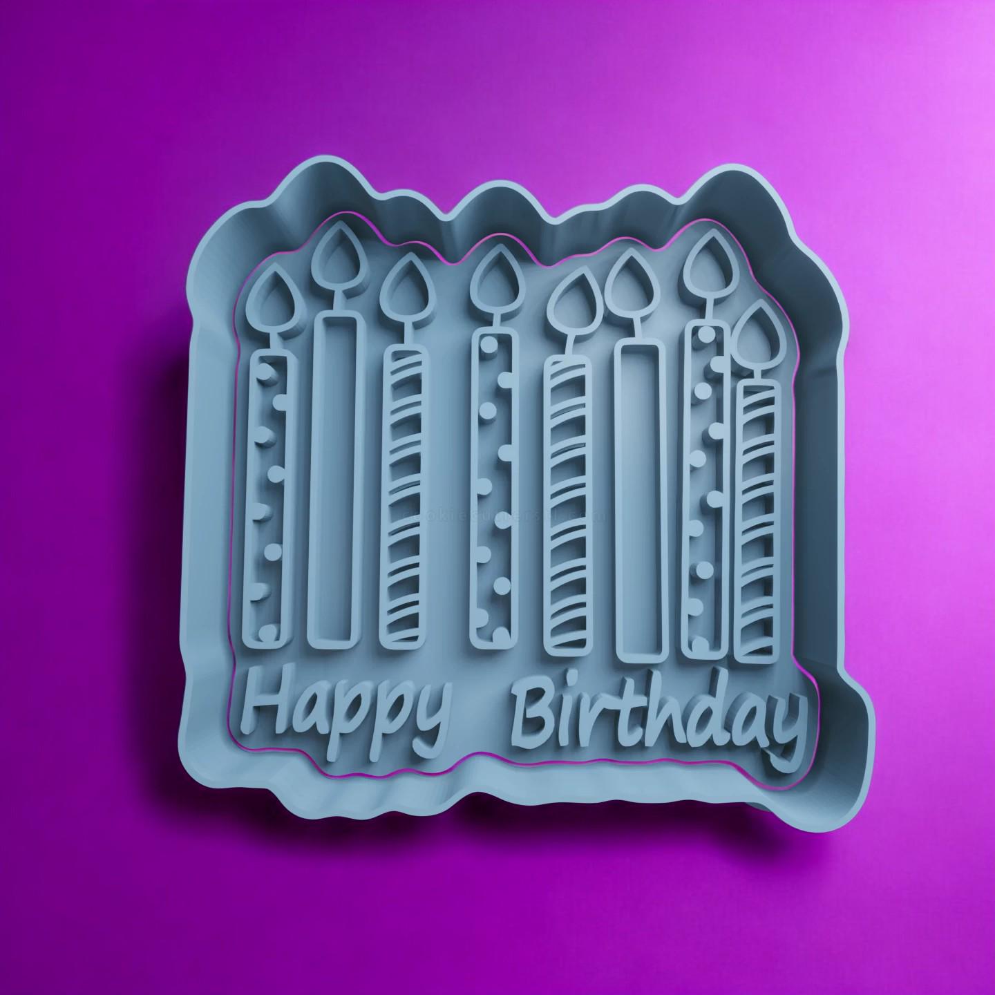 Happy Birthday various designs Cookie Cutter Debosser/Embosser Stamp