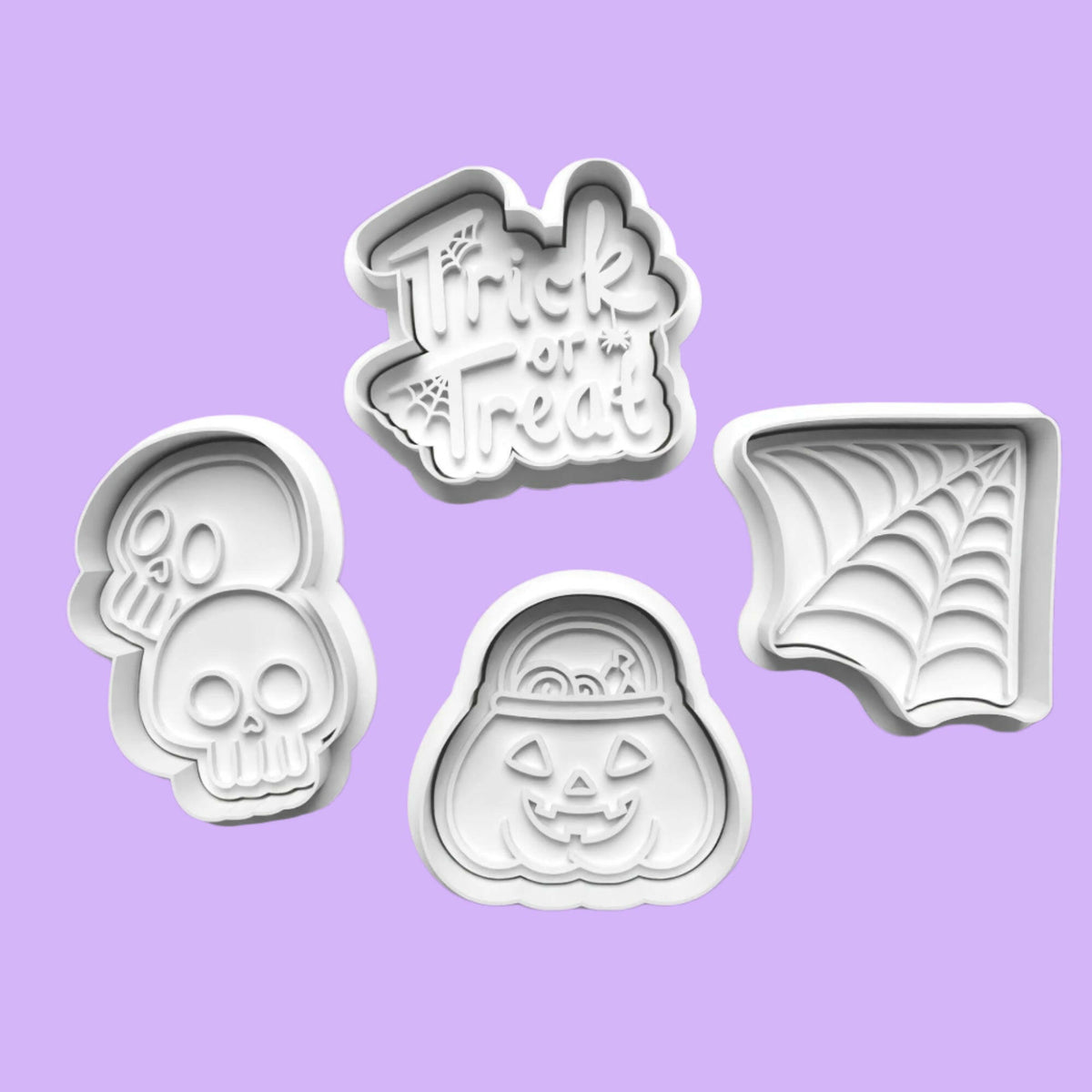 Halloween Trick or Treat Cookie Cutter and embosser stamp set..