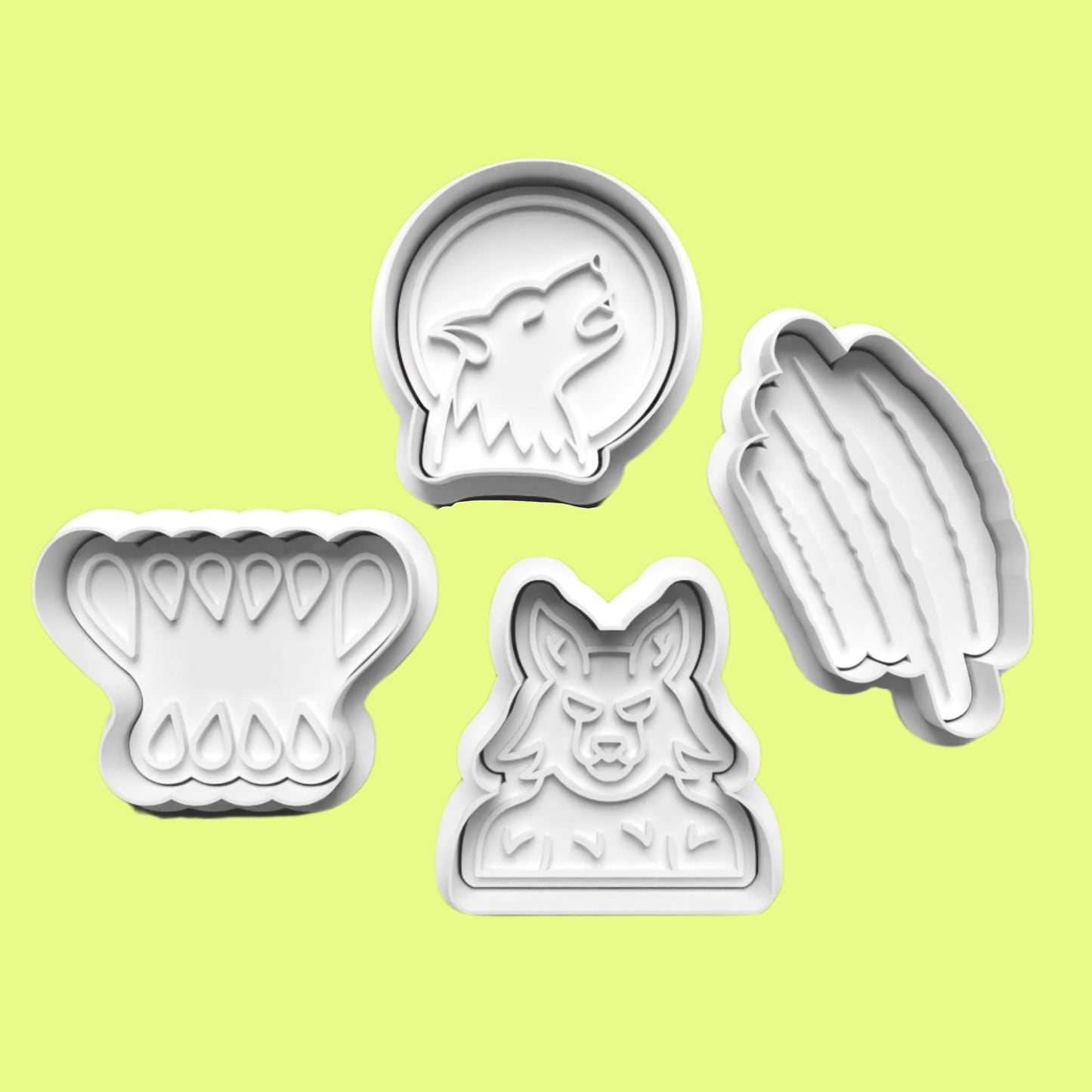 Halloween Werewolf Cookie Cutter and embosser stamp set.