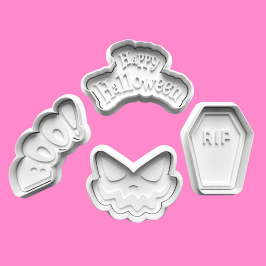 RIP Happy Halloween Cookie Cutter and embosser stamp set.