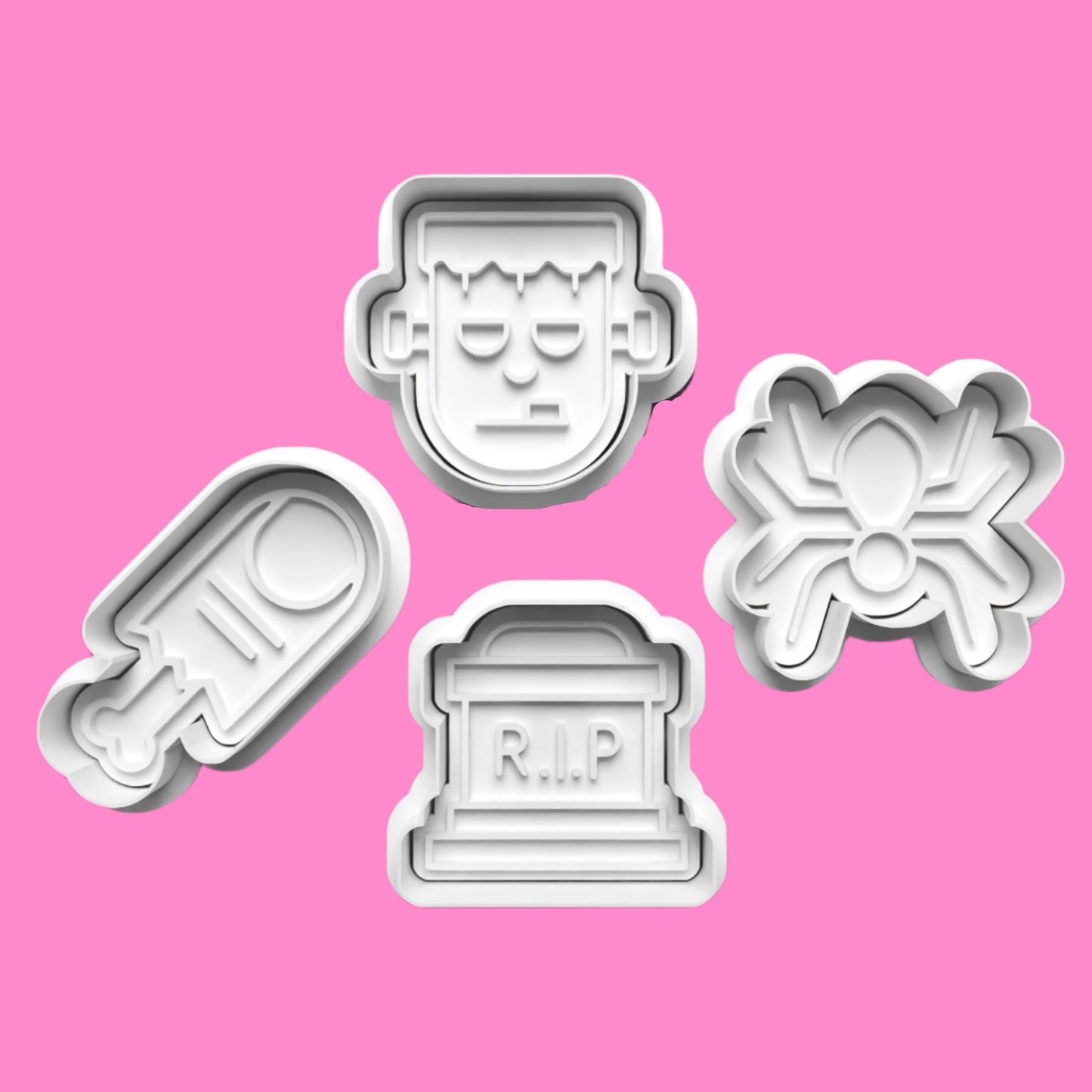 Halloween Frankenstein Cookie Cutter and embosser stamp set.