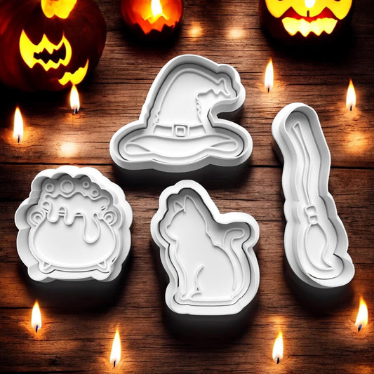 Halloween Witch Cookie Cutter and embosser stamp set.