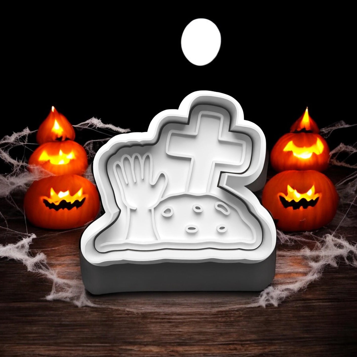 Halloween Graveyard Cookie Cutter and embosser stamp set.