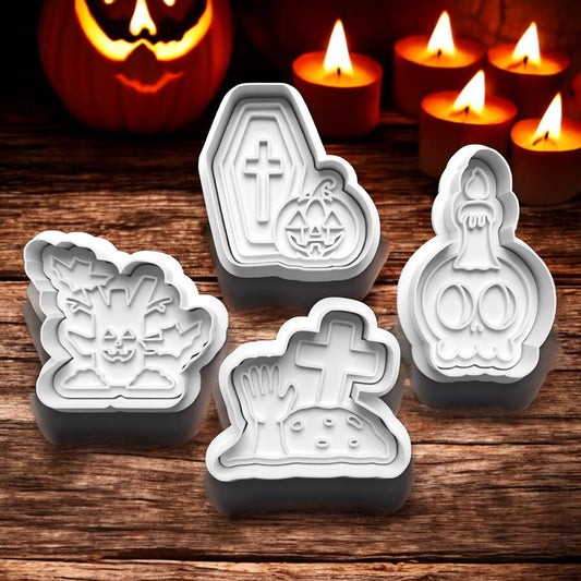 Halloween Graveyard Cookie Cutter and embosser stamp set.