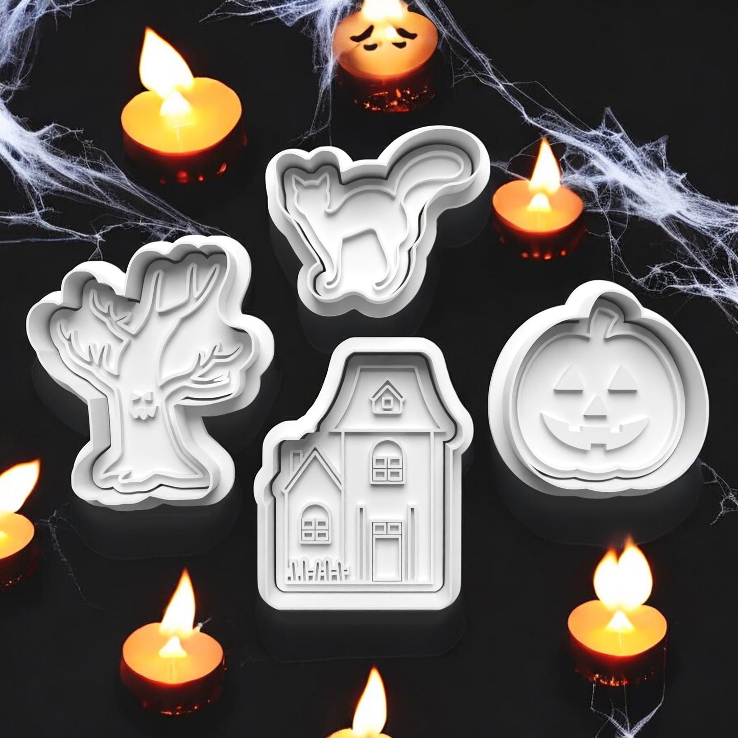 Halloween Haunted House Cookie Cutter and embosser stamp set.