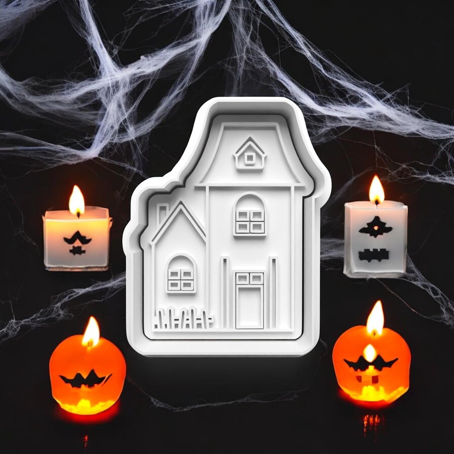 Halloween Haunted House Cookie Cutter and embosser stamp set.