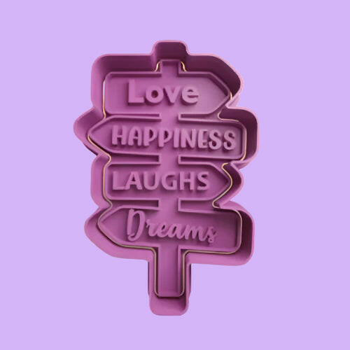 Love Happiness Dreams Cookie Cutter and  Embosser Set.