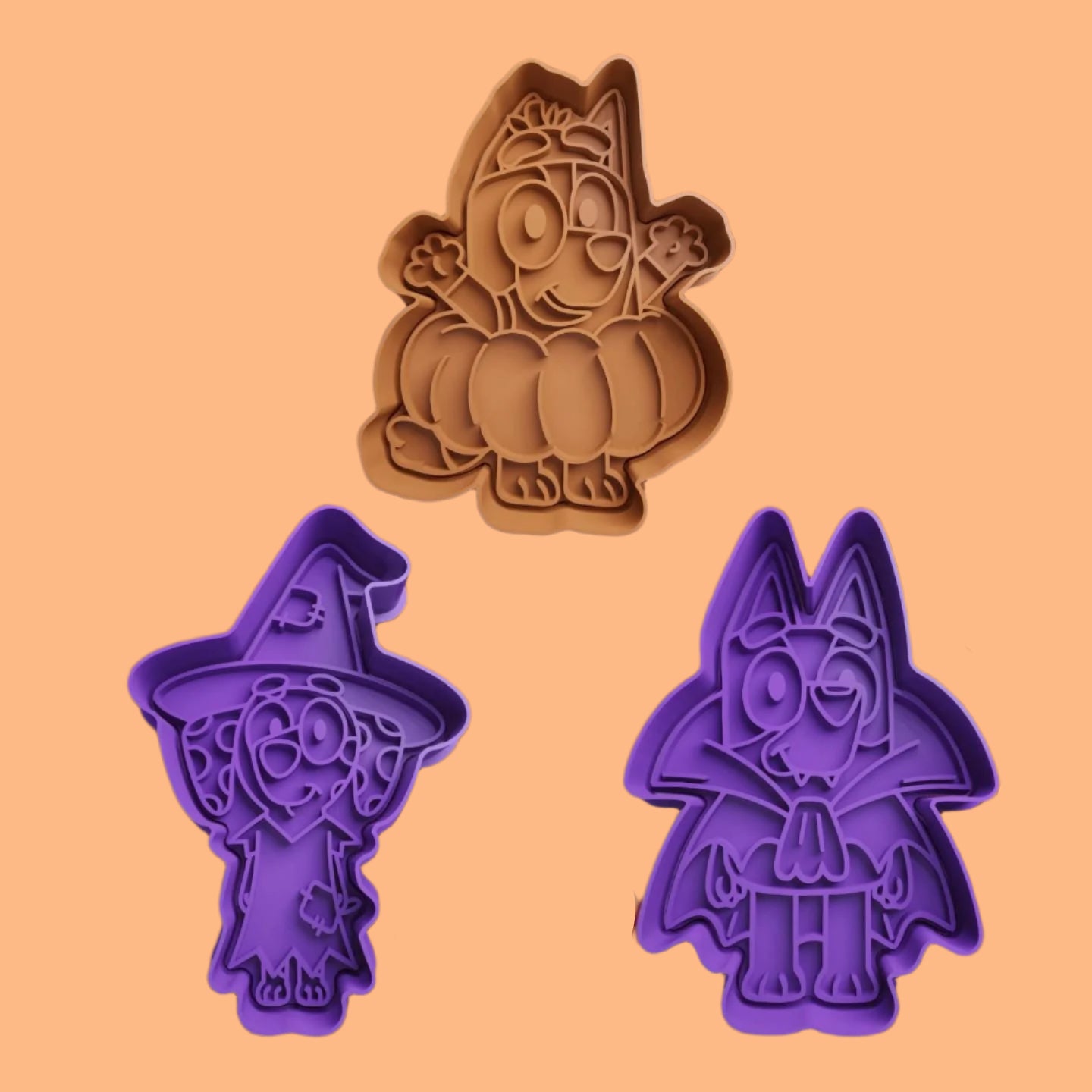 Bluey and Friends Halloween-Inspired Embosser and Cookie Cutter Set – Set of 3