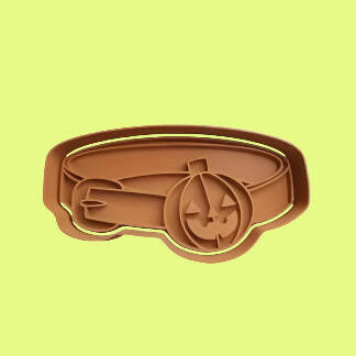 Dog Halloween Pumpkin Cookie Cutter and Embosser Stamp Complete Set.