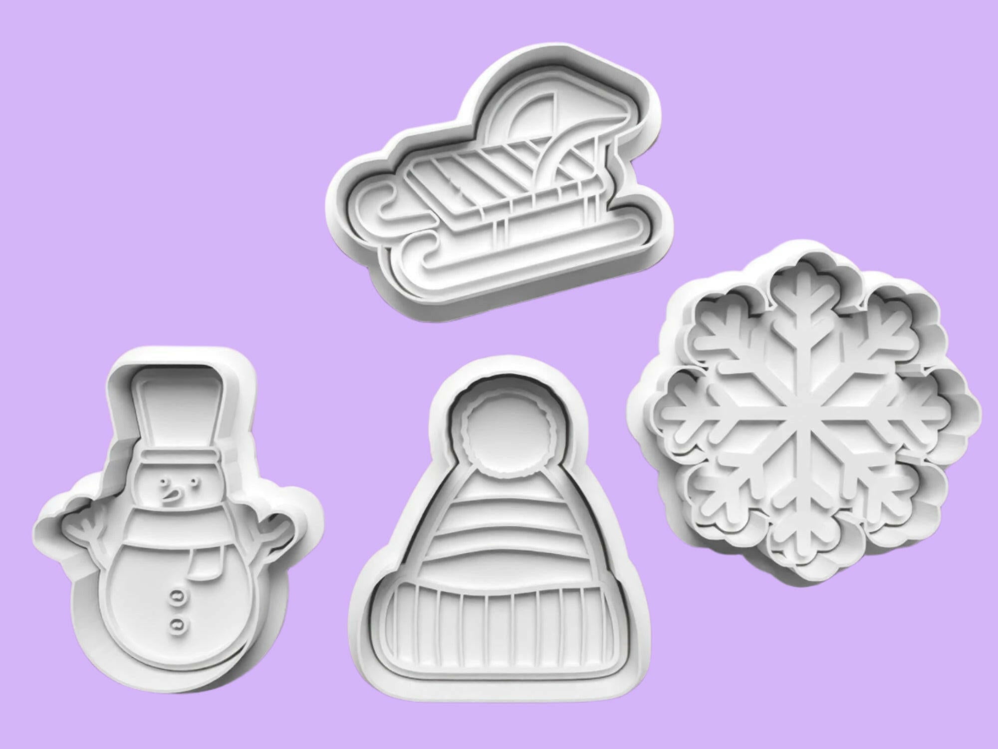 Christmas Scene  1 Cookie Cutter and embosser stamp set..