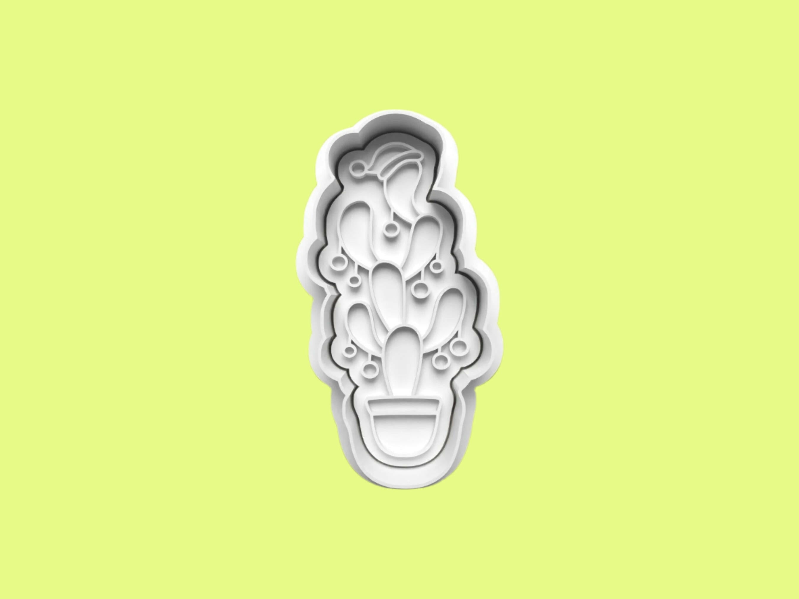 Christmas Cactus Cookie Cutter and Embosser Stamp Complete Set.