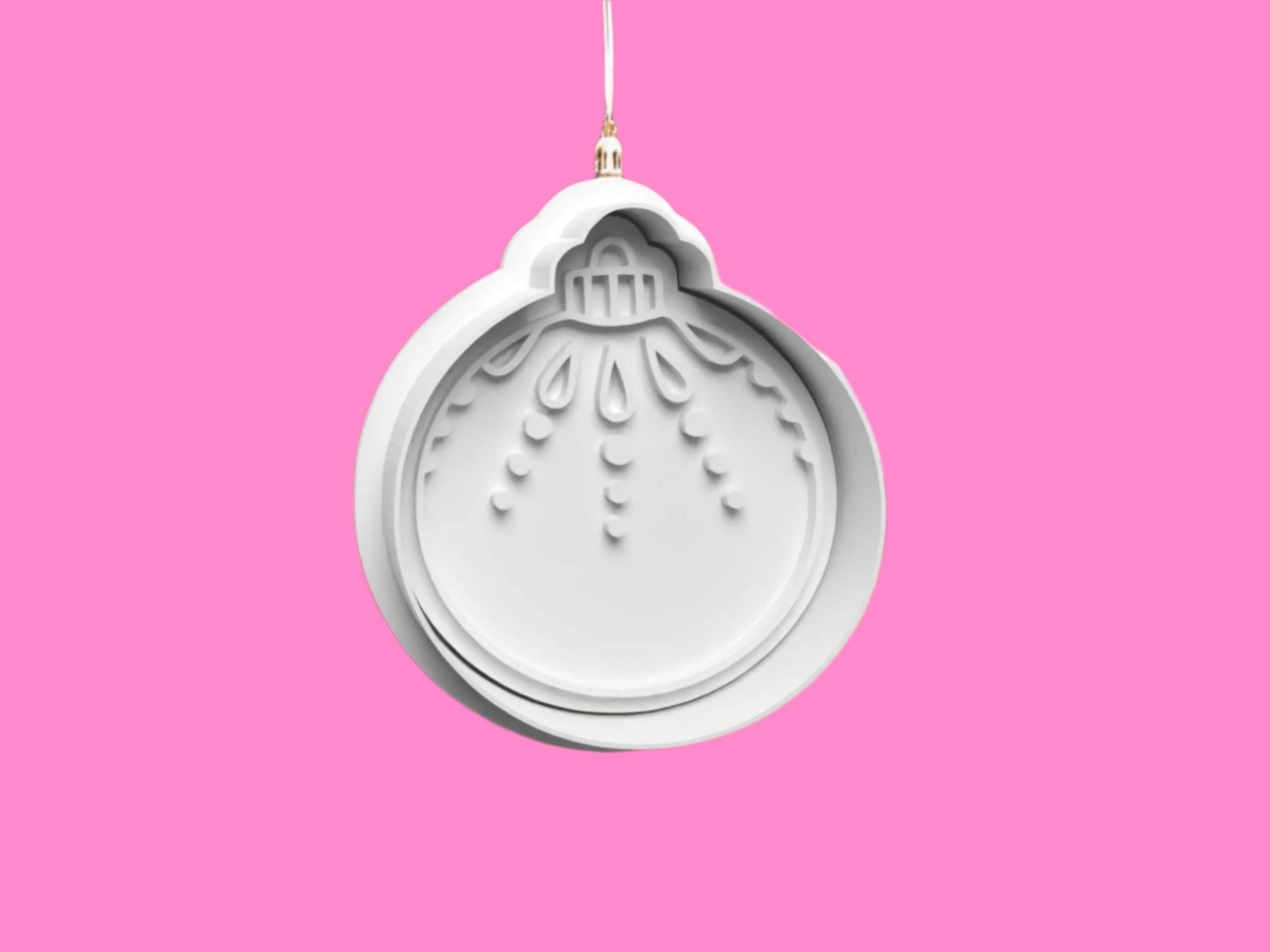 Christmas Baubles Cookie Cutter and embosser stamp set..