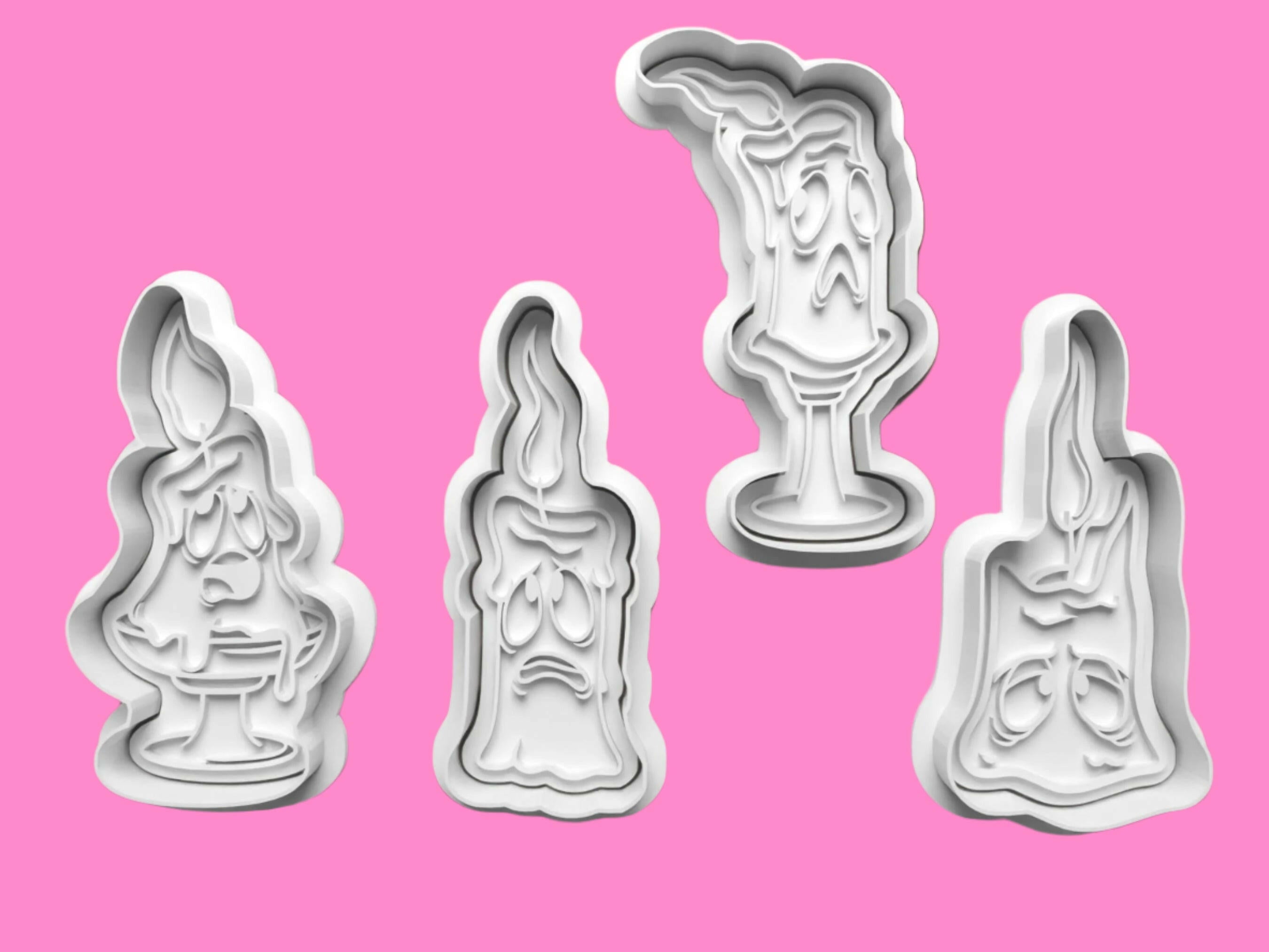 Christmas Candles Cookie Cutter and embosser stamp set..