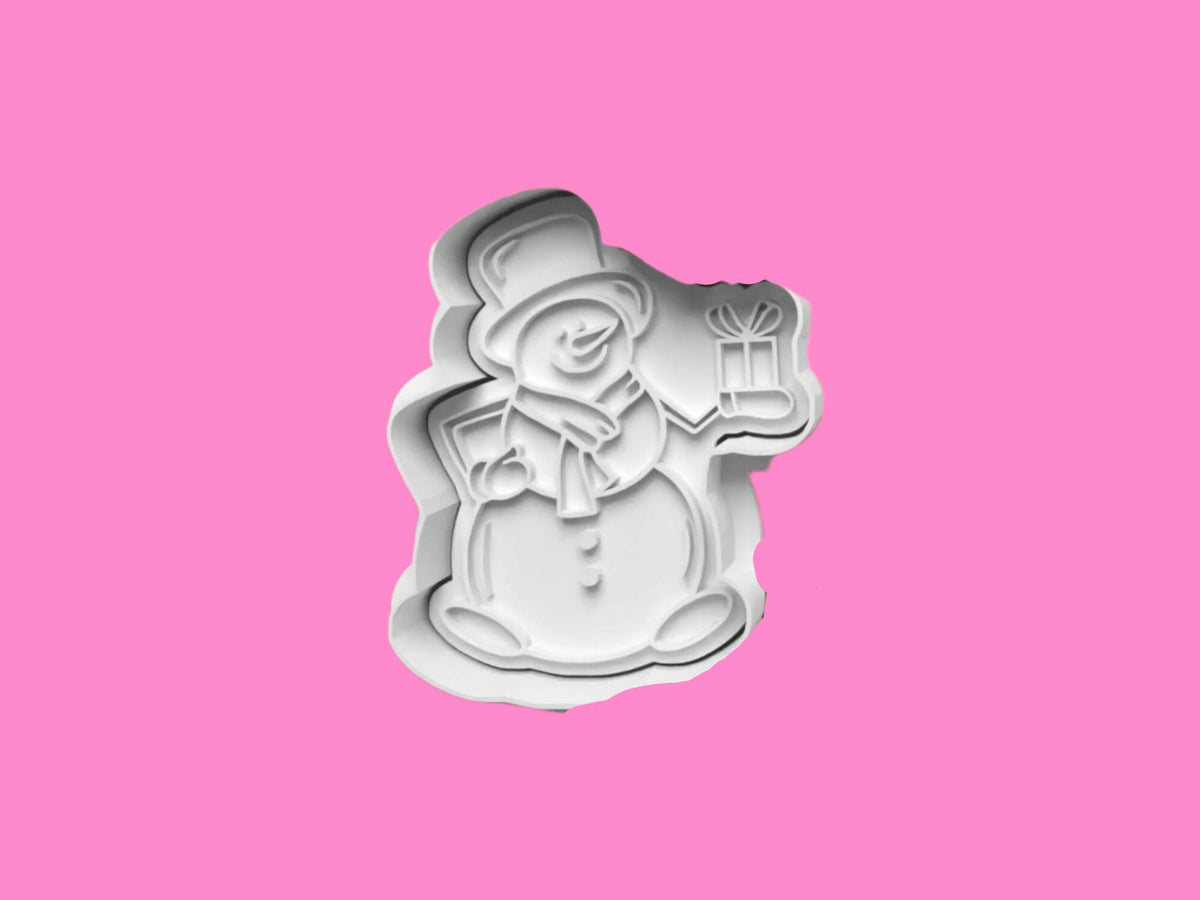 Christmas Snowmen Cookie Cutter and embosser stamp set..
