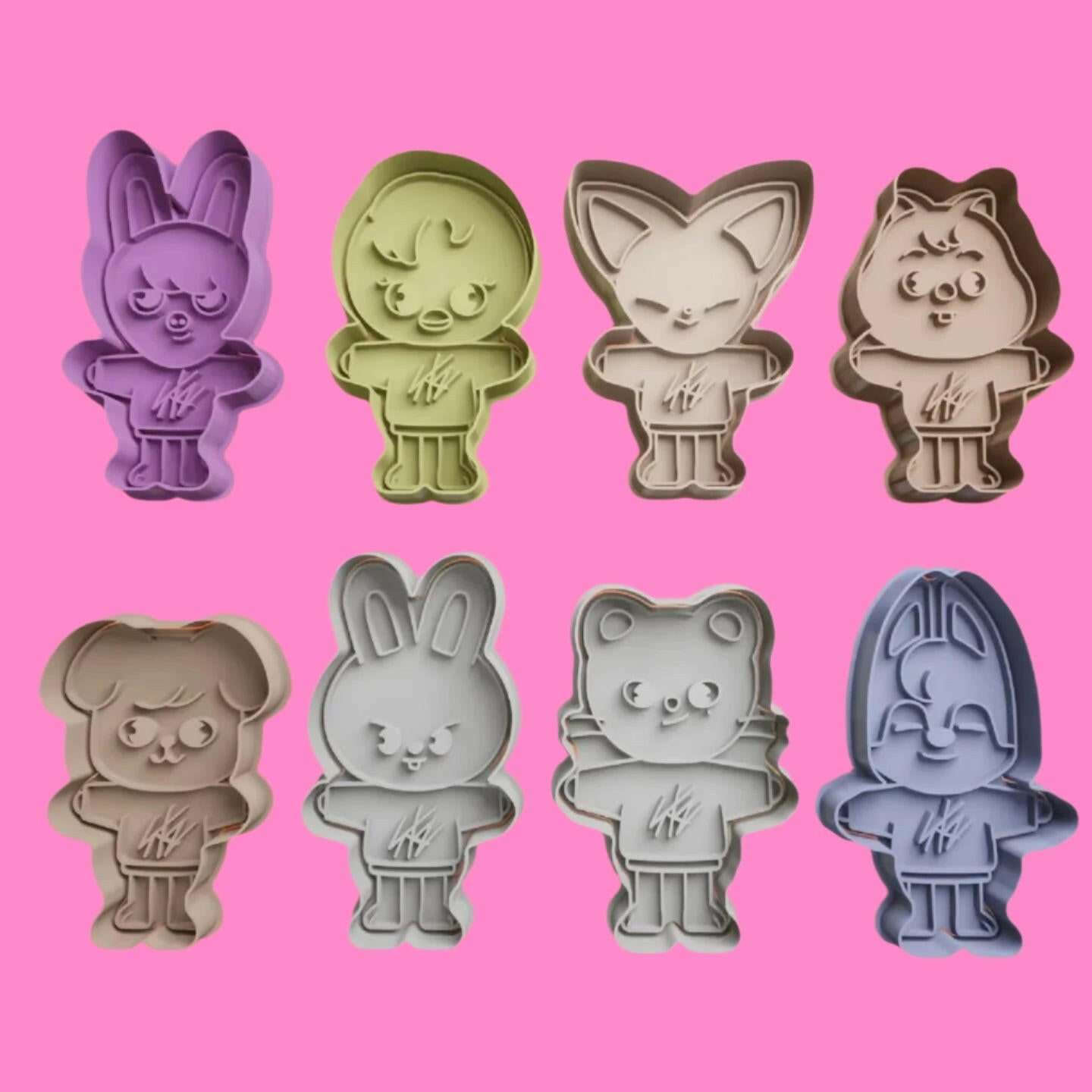 SKZOO Cookie Cutter and Embosser Stamp Set of 8.