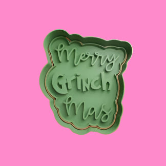 Merry Grinch Mas Cookie Cutter and Embosser Stamp Complete Set