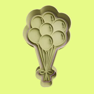 Balloon-Themed Embosser and Cookie Cutter Set – Four Unique Designs.