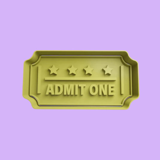 Admit One Ticket Embosser and Cookie Cutter – 8.7 cm x 4.6 cm