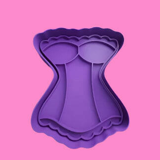 Corset Design Embosser and Cookie Cutter Set – Elegant Baking Tools.