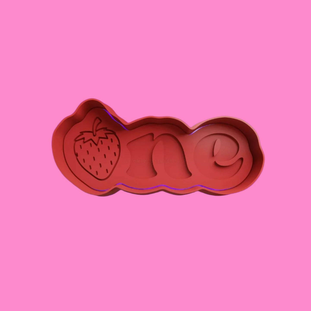 Strawberry One Birthday Cookie Cutte Embosser/Debosser Stamp.