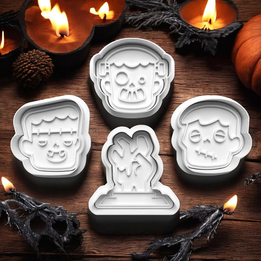 Halloween Zombie Cookie Cutter and embosser stamp set.