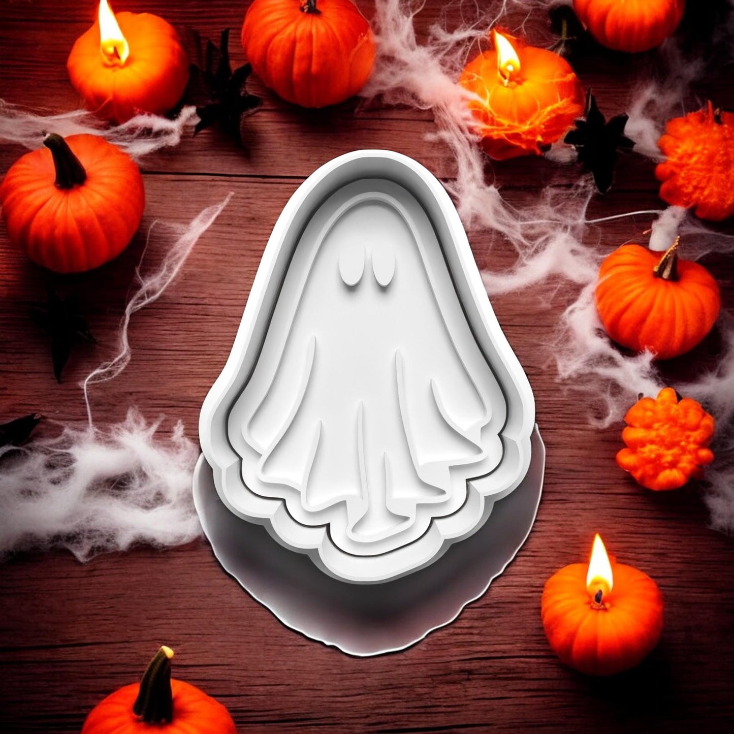 Ghostly Halloween Cookie Cutter and embosser stamp set.