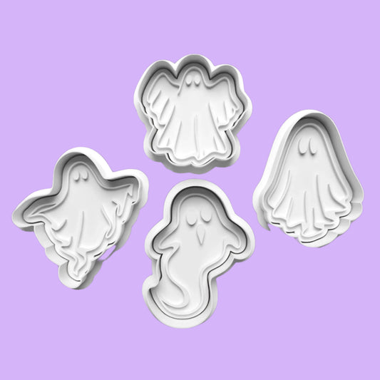 Ghostly Halloween Cookie Cutter and embosser stamp set.