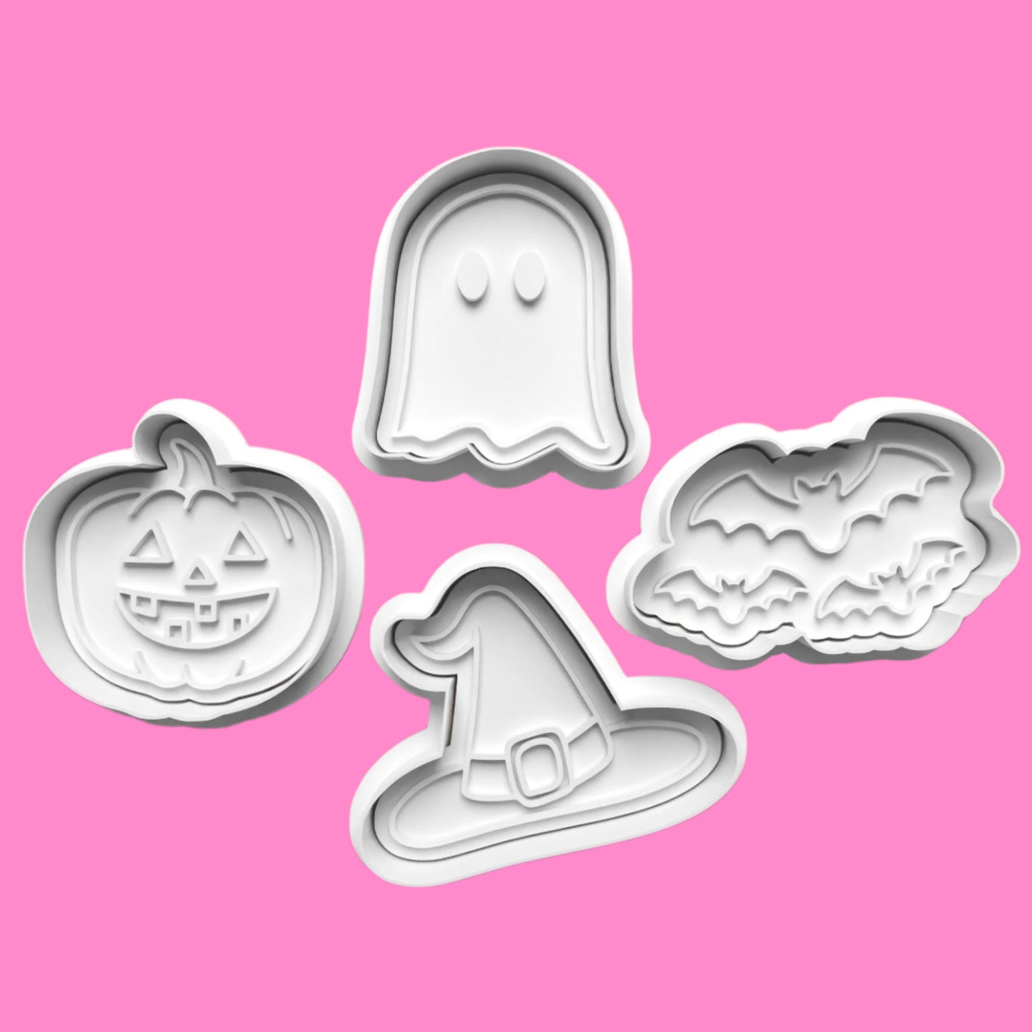 Various Halloween  Cookie Cutter and embosser stamp set.