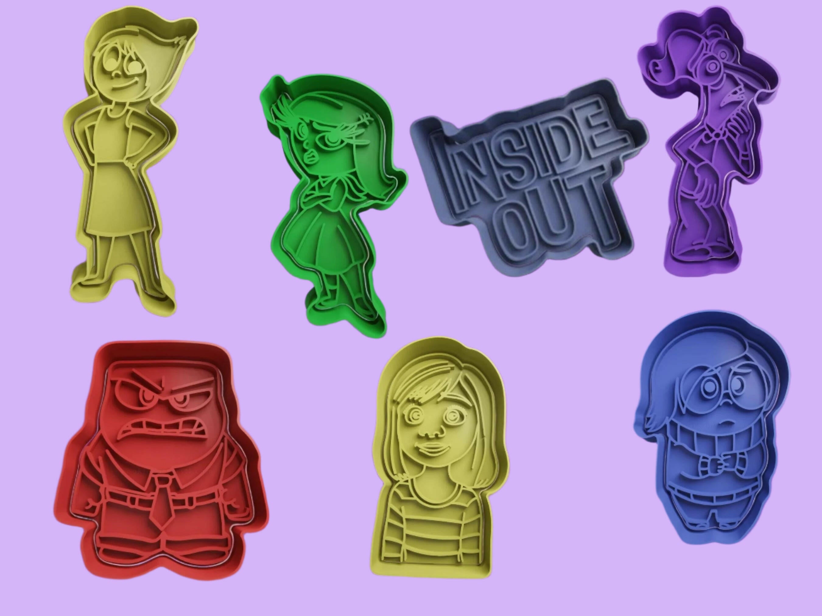 Inside Out  Set 2 Cookie Cutter and Embosser Stamp Complete Set.