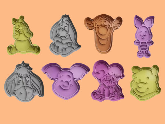 Winnie The Pooh and Friends Cookie Cutter and Embosser Stamp Set of 8