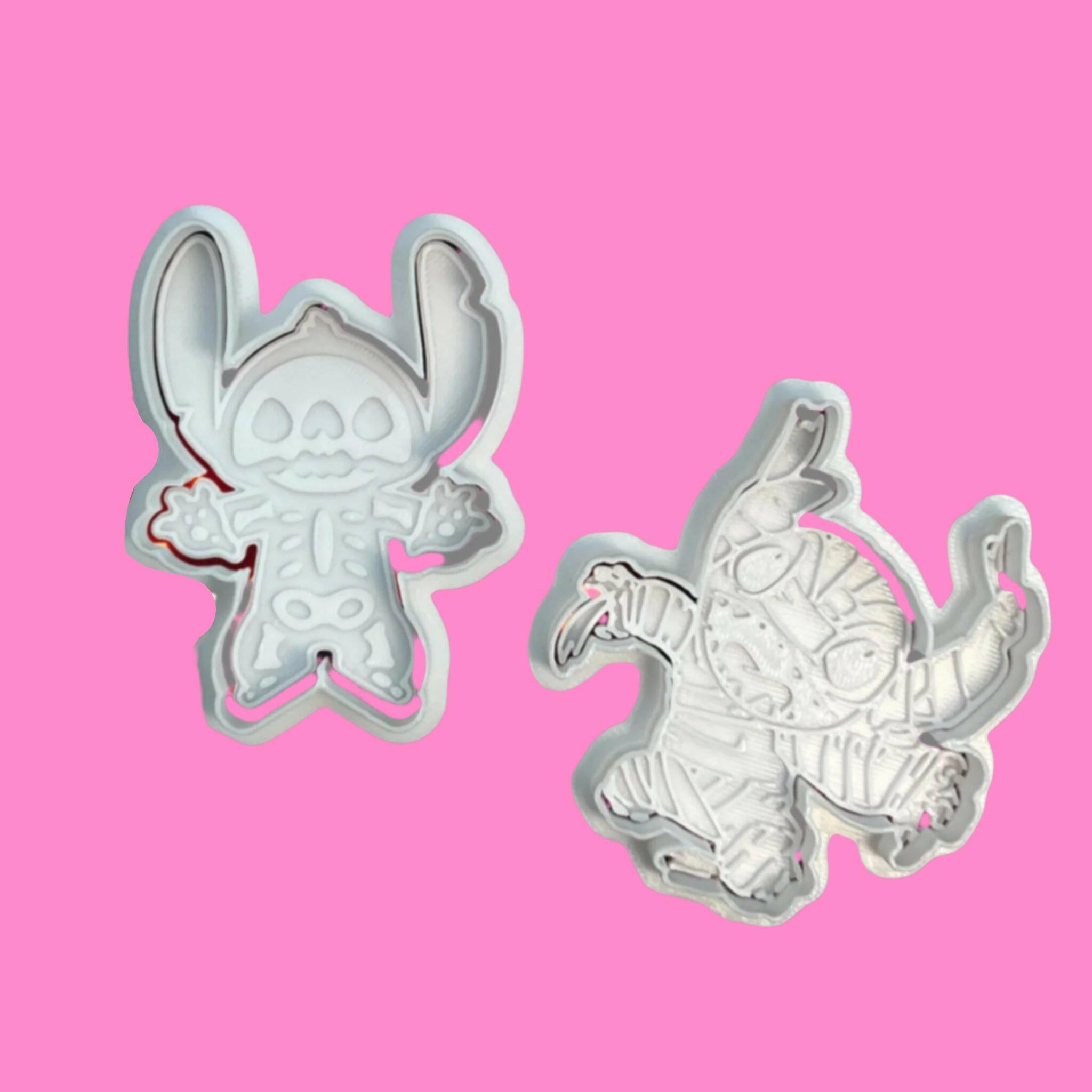 Stitch Halloween Cookie Cutter and Embosser Stamp Complete Set.