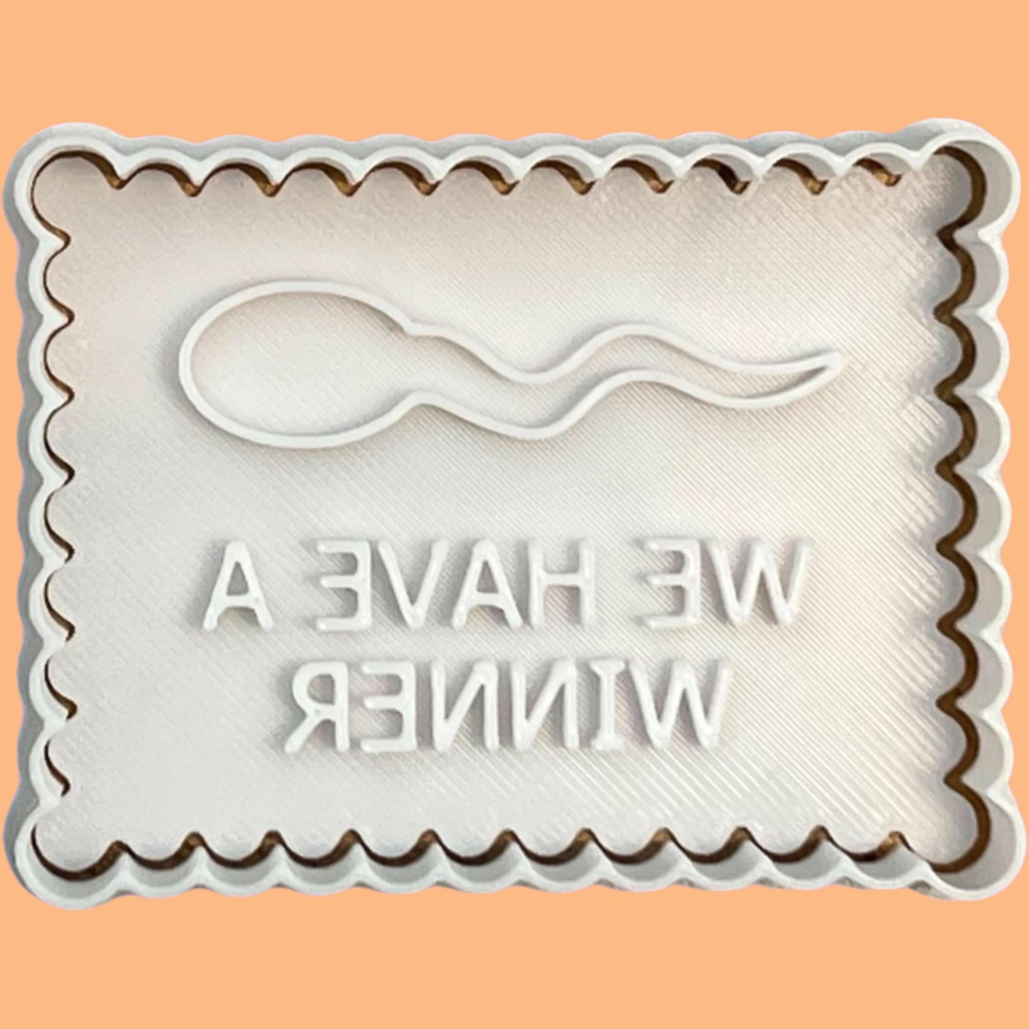 Baby We Have a Winner Cookie Cutter and  Embosser Set.