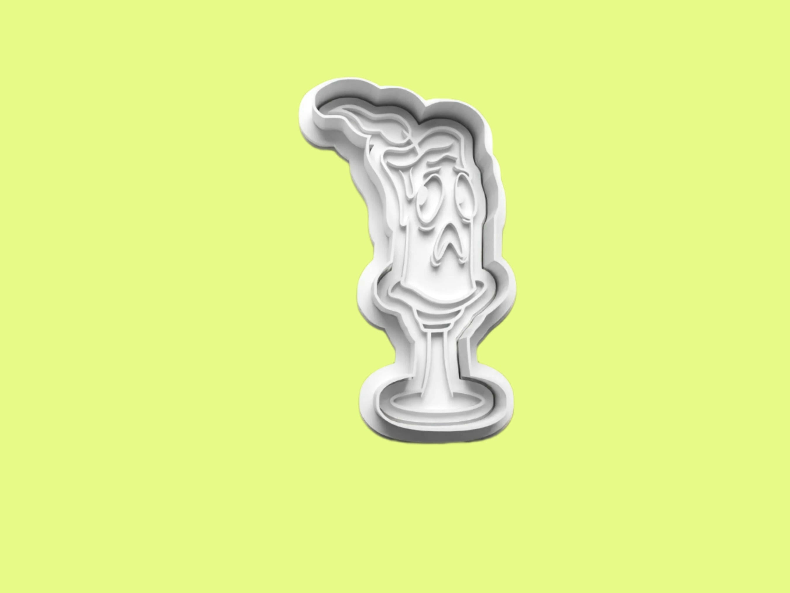 Christmas Candles Cookie Cutter and embosser stamp set..