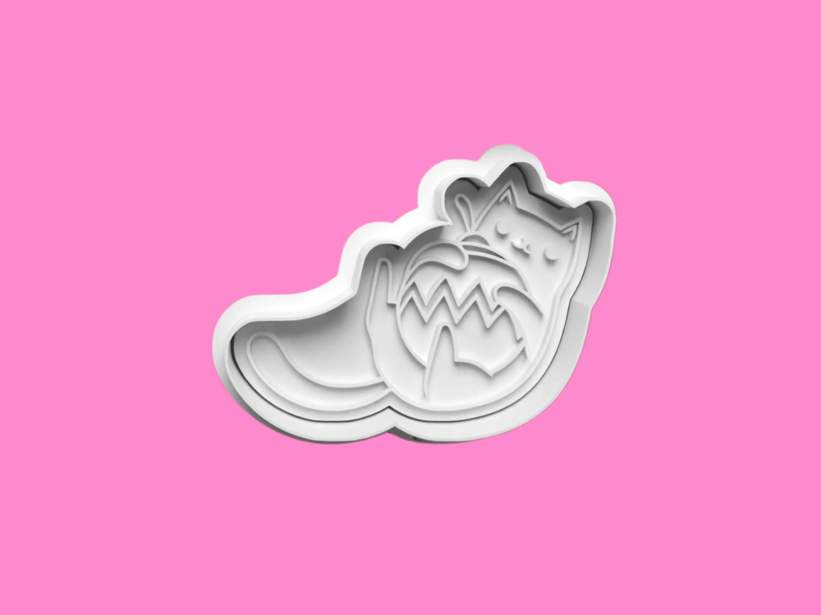 Christmas Cats  Cookie Cutter and embosser stamp set..