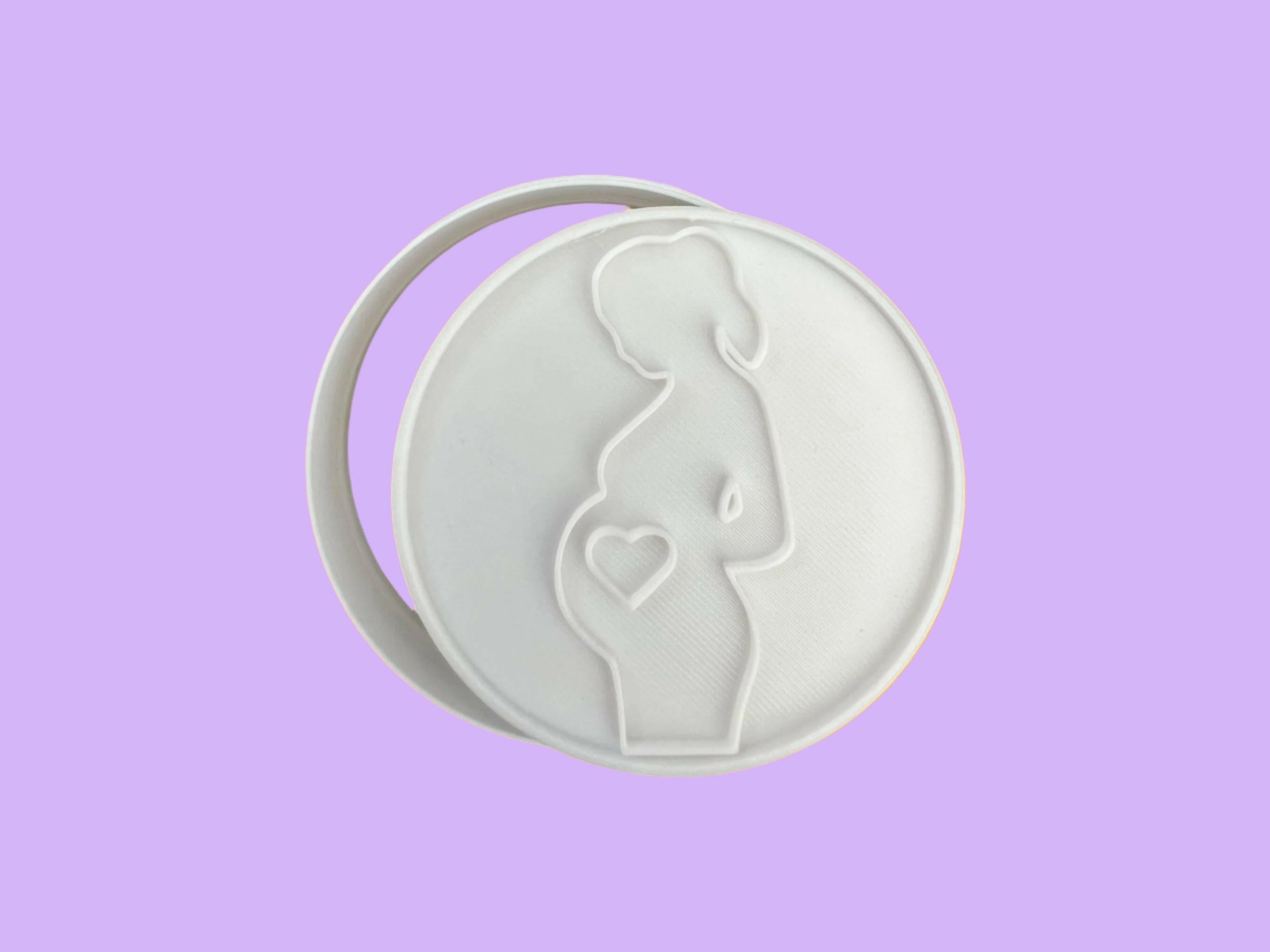 Expectant Mum To Be Cookie Cutter and  Embosser Set.