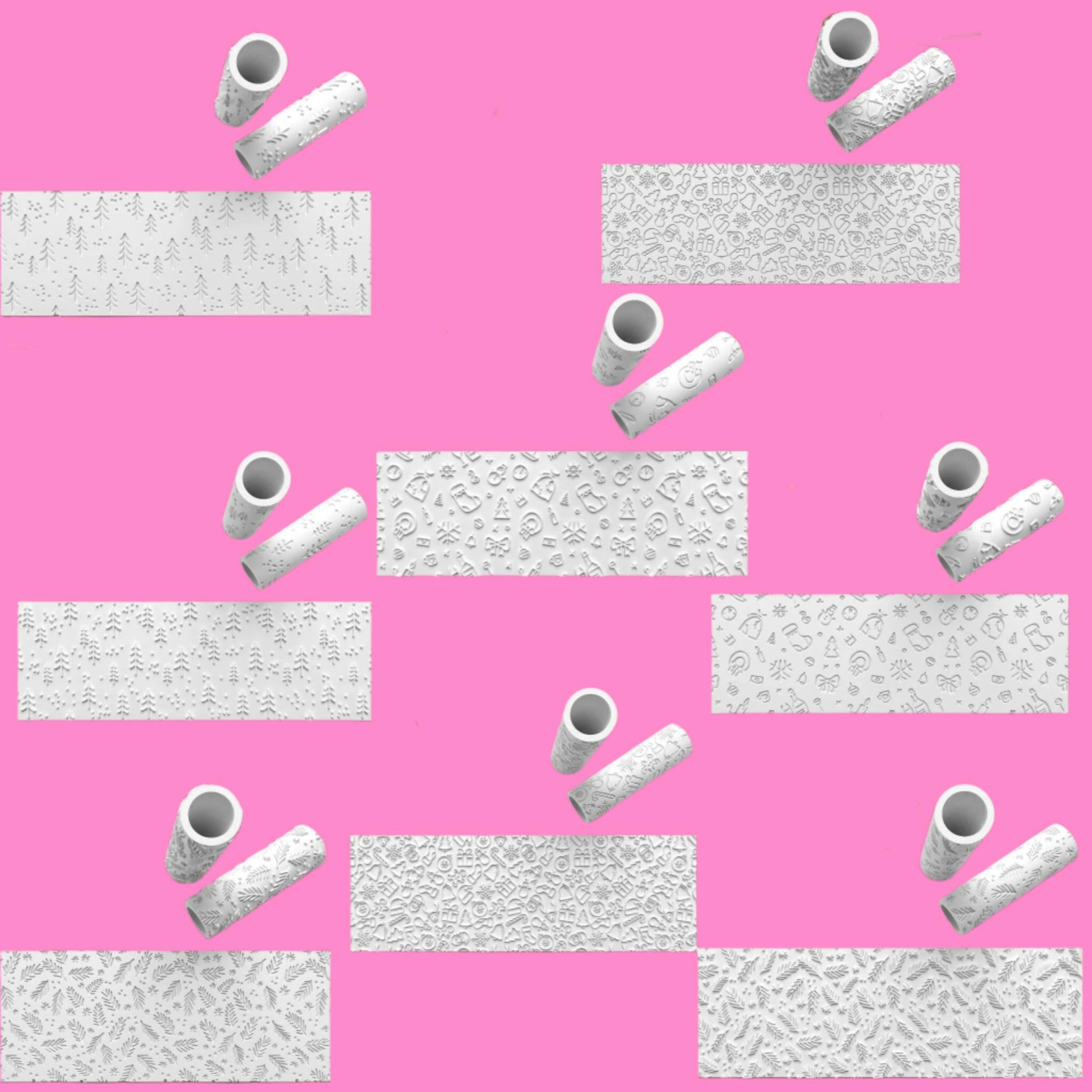 Various Christmas  Design Textured Roller Embosse/Debosser for Fondant Polymer Clay Etc.