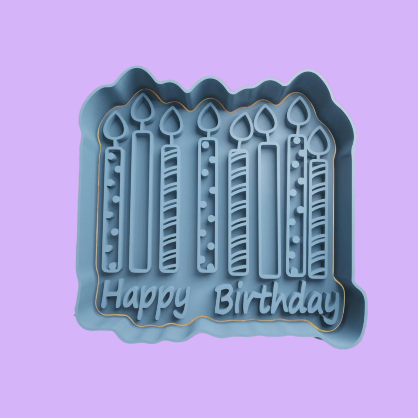 Happy Birthday Candles  Cookie Cutter and  Embosser Stamp