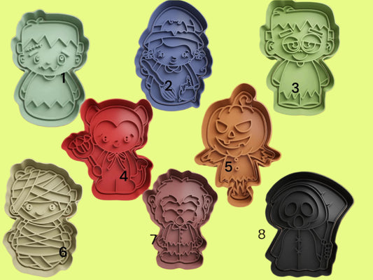 Various Halloween Characters Cookie Cutter and Embosser Stamp