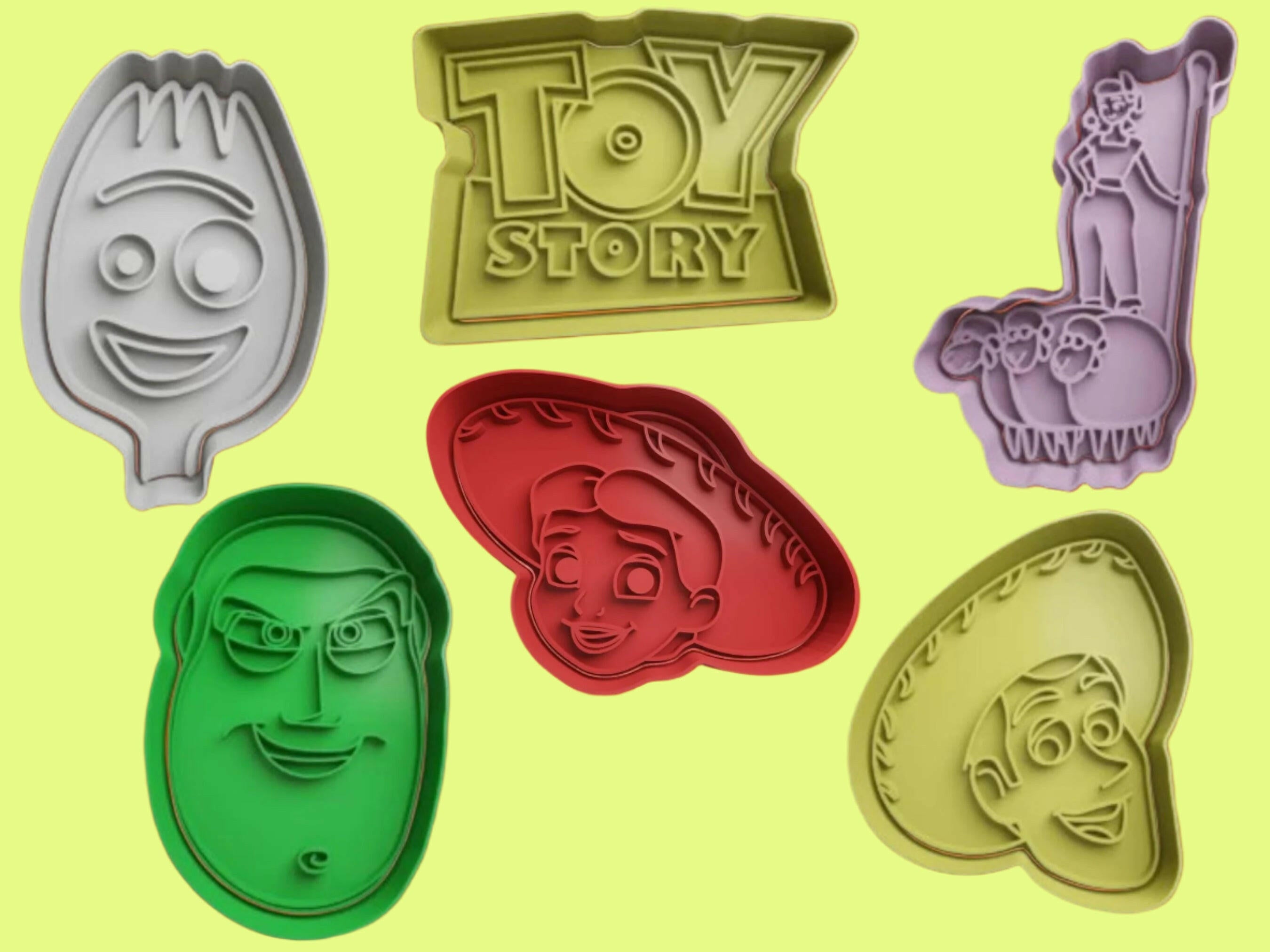 Woody & Friends Set 2 Cookie Cutter and Embosser Stamp Complete Set.