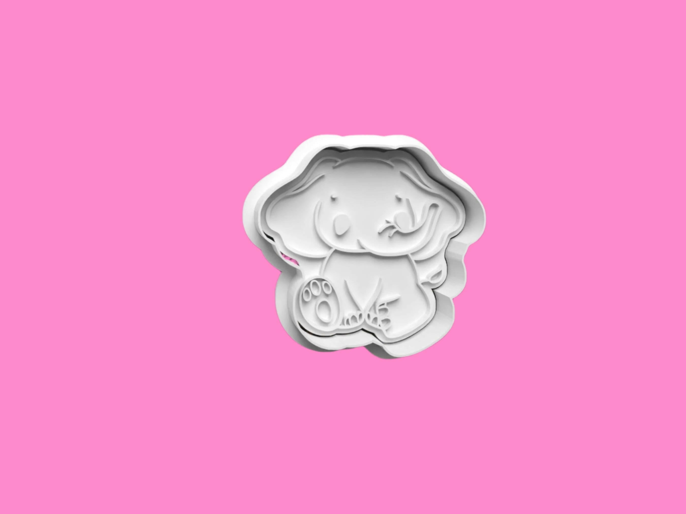 Three Baby Cute Elephant Cookie Cutter and Embosser Set of 3.