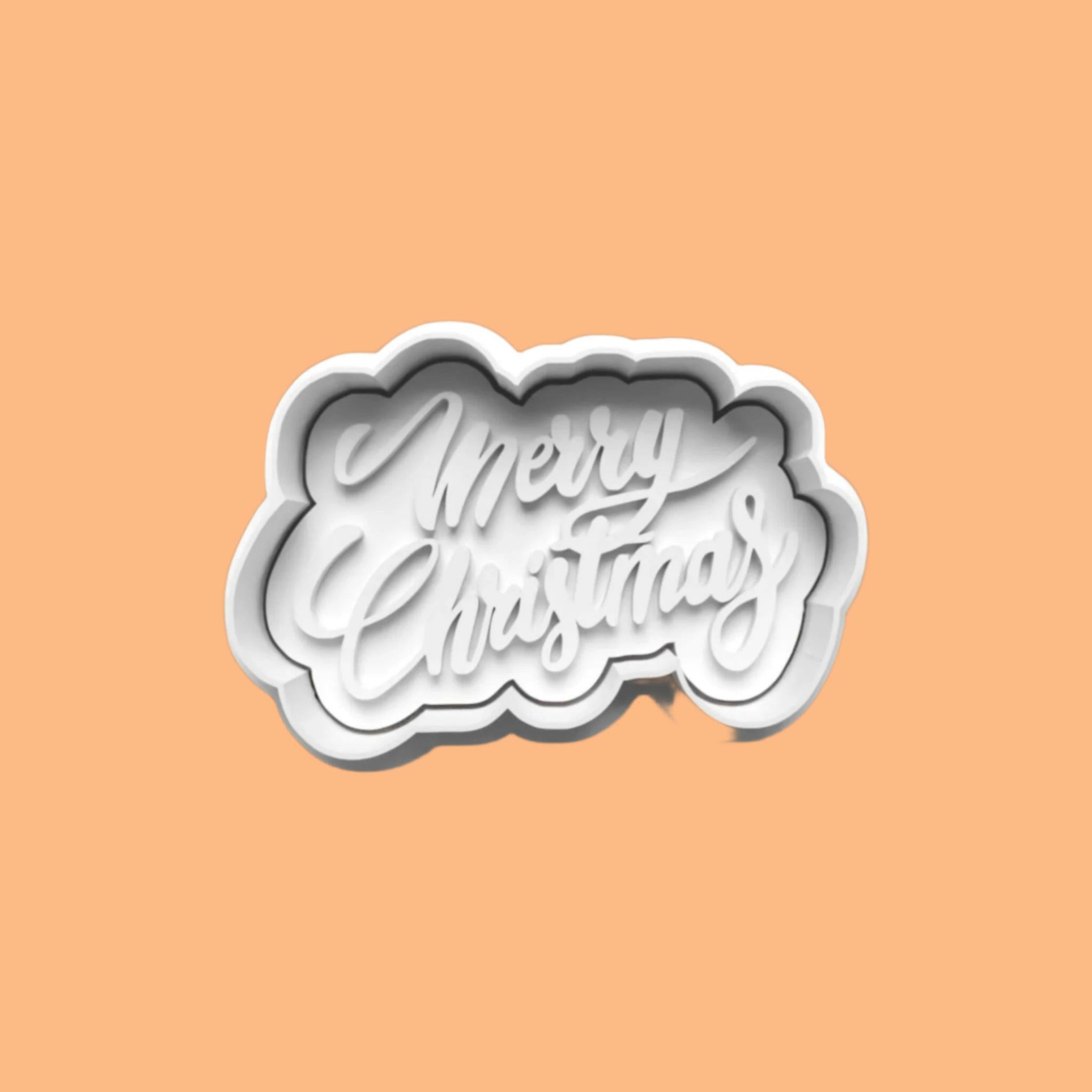Christmas Phrases Lettering Cookie Cutter and embosser stamp set..