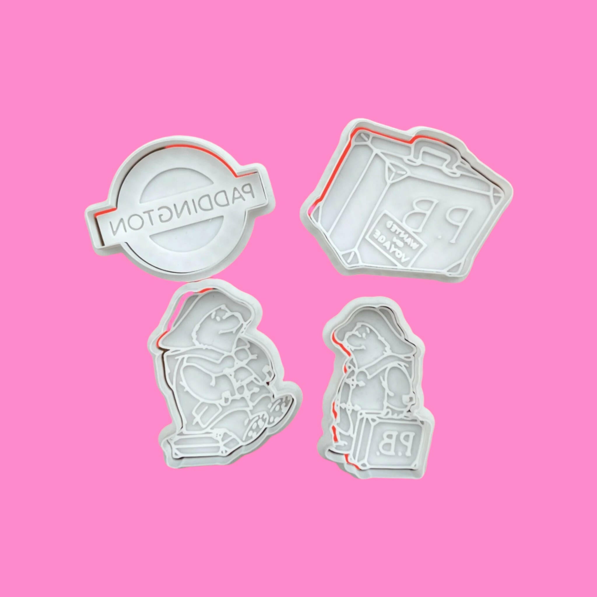 Paddington Bear Cookie Cutter and Embosser Set of 4.