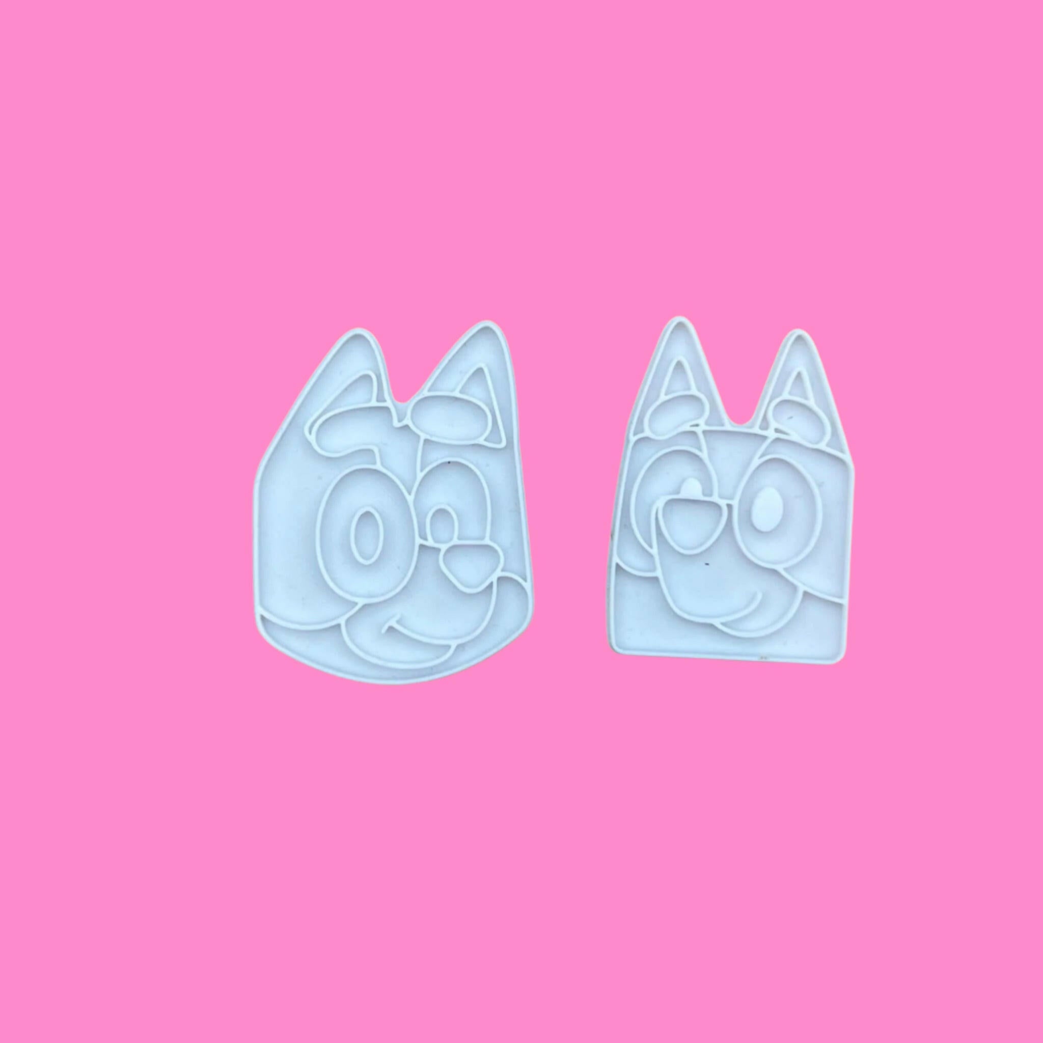 Bluey and Bingo Heads Cutter and  Embosser Set.