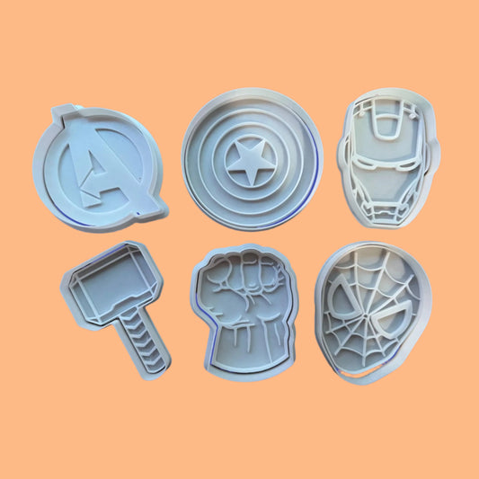 Avengers Cookie Cutter Set – Captain America, Iron Man, Thor, and Avengers Logo Designs