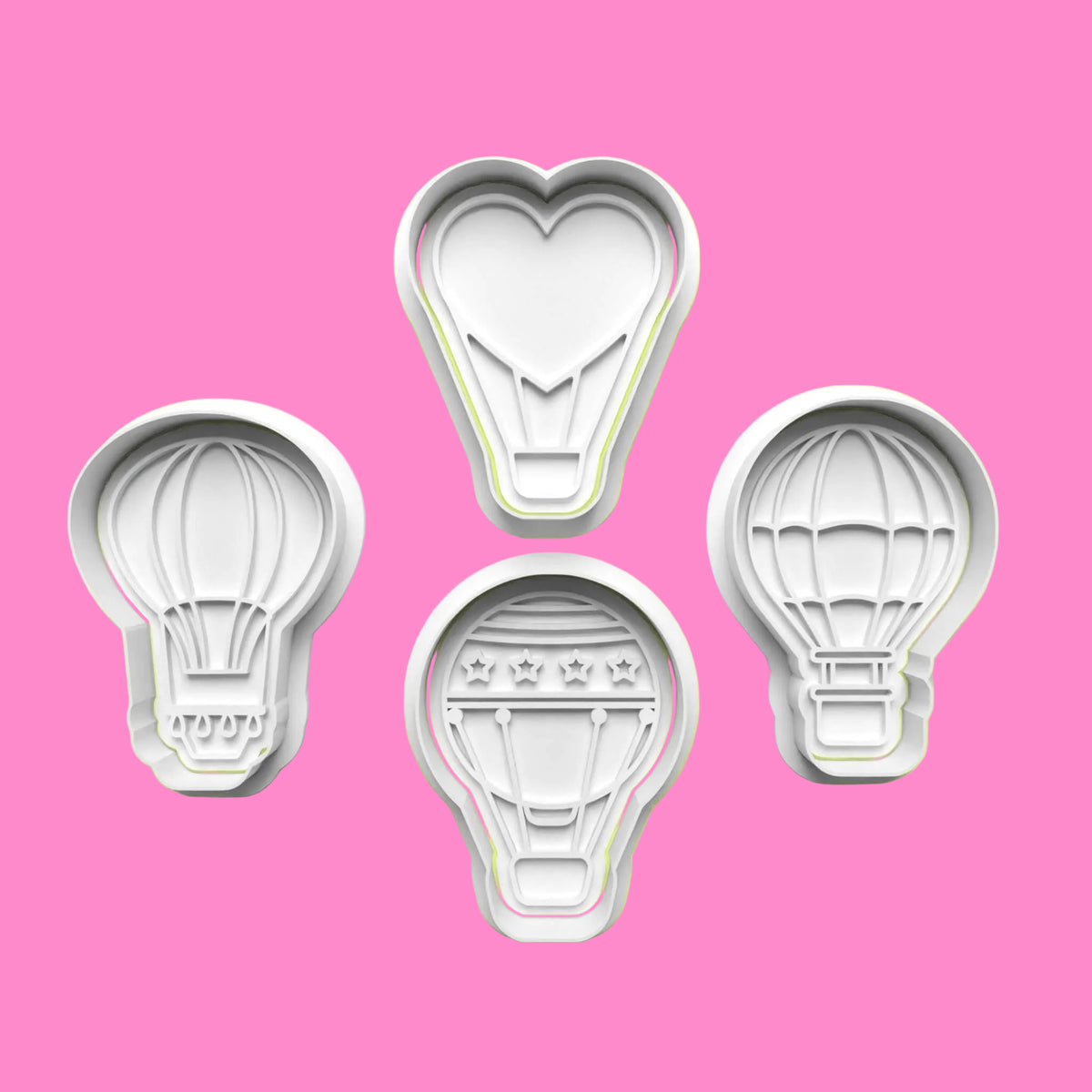 Hot Air Balloons Cookie Cutter and Embosser Stamp Set. Handmade gift item..